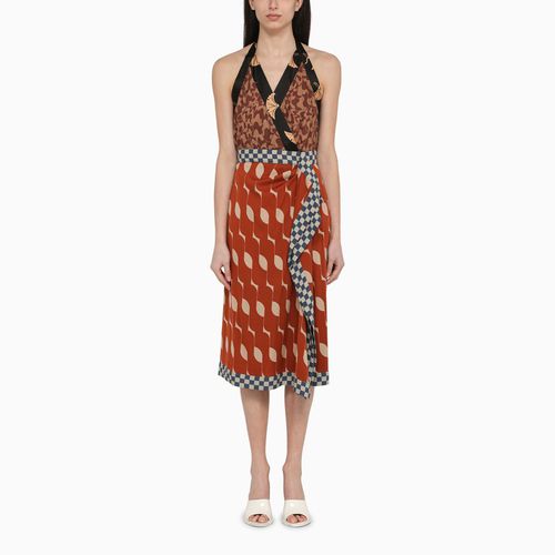 Silk blend dress with draped skirt - Dries Van Noten - Modalova