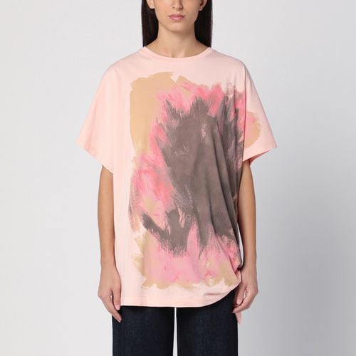 Rosafarbenes T-Shirt aus Baumwolle mit Schleife - Dries Van Noten - Modalova