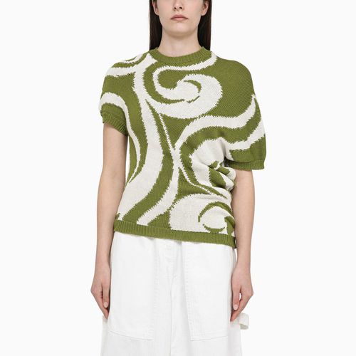 Green cotton jersey with inlay - Dries Van Noten - Modalova