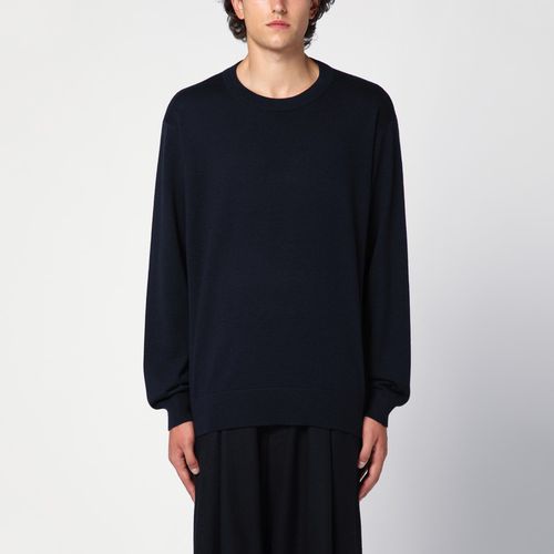 Marineblauer Pullover mit Rundhalsausschnitt aus Wolle - Dries Van Noten - Modalova