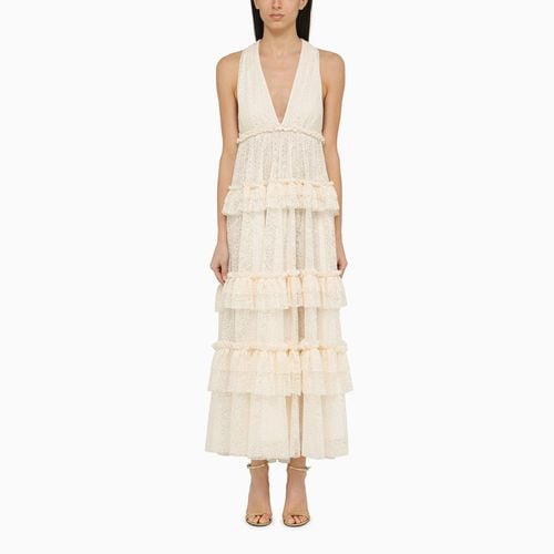 White lace flounced long dress - Philosophy - Modalova