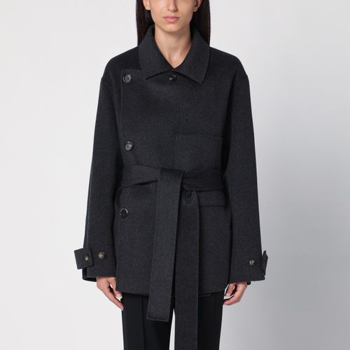 Grey belted coat in wool - Philosophy - Modalova