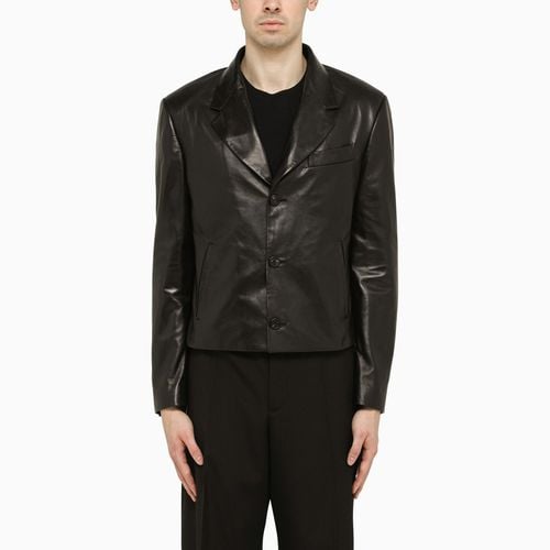 Single-breasted leather jacket - Ferragamo - Modalova