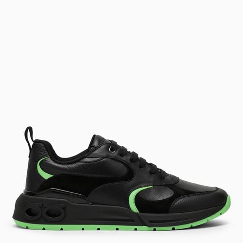 Low black/neon green trainer - Ferragamo - Modalova