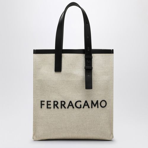 Canvas tote bag with logo - Ferragamo - Modalova