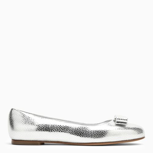 Silver leather ballerina - Ferragamo - Modalova