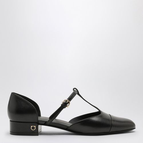 Ballerina T-strap nera - Ferragamo - Modalova