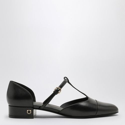 Black Ballerina T-strap - Ferragamo - Modalova