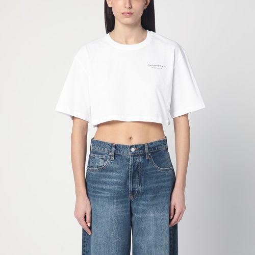 White cropped t-shirt with logo - Philosophy - Modalova