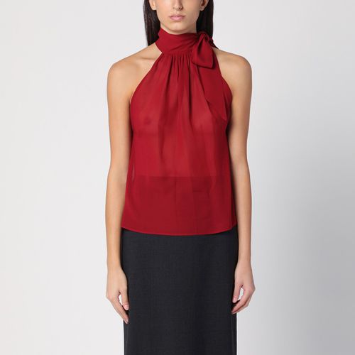 Top rosso in georgette con fiocco - Philosophy - Modalova