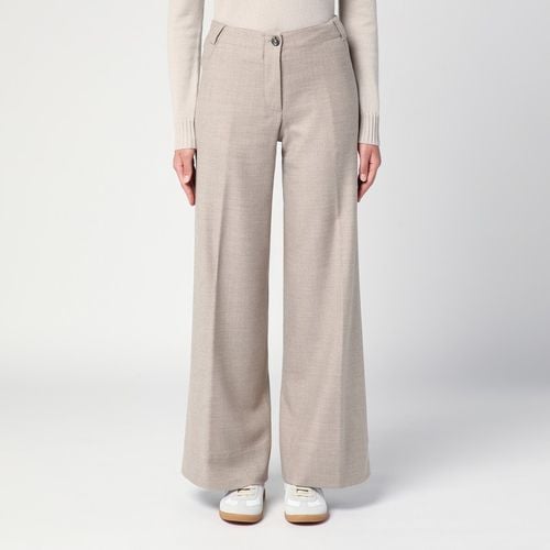 Grey mélange wool trousers - QUELLEDUE - Modalova