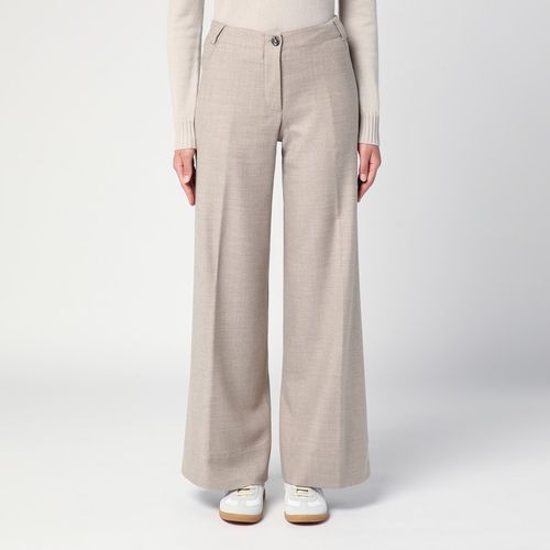 Grey mélange wool trousers - QUELLEDUE - Modalova