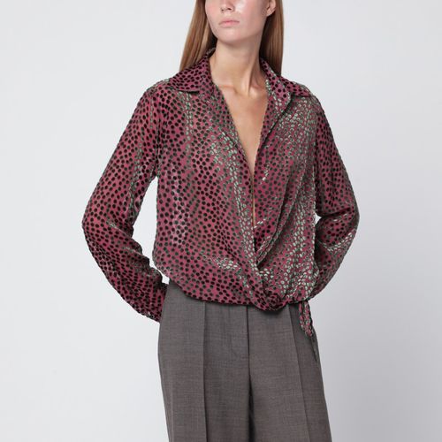 Pink polka dot silk blend shirt - Dries Van Noten - Modalova