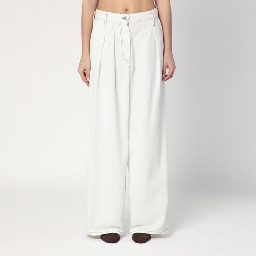 Wide white trousers in cotton - Dries Van Noten - Modalova