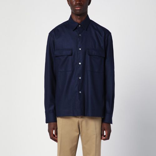 Blue merino wool overshirt - XACUS - Modalova