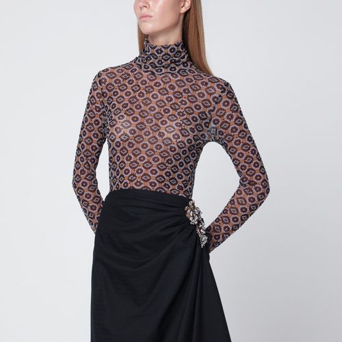 Semi-transparent print turtleneck jumper - Dries Van Noten - Modalova