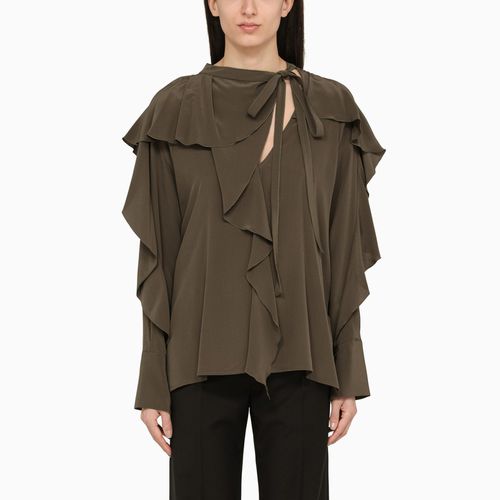 Blusa verde scuro in seta - Victoria Beckham - Modalova