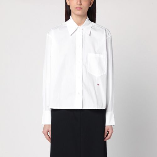 White poplin long-sleeved shirt - Victoria Beckham - Modalova