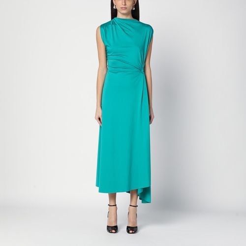 Peacock coloured dress with draping - Victoria Beckham - Modalova