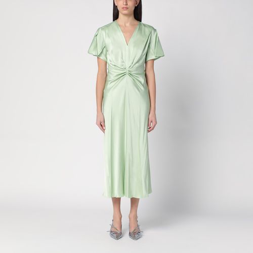 Jade green ruffled midi dress - Victoria Beckham - Modalova