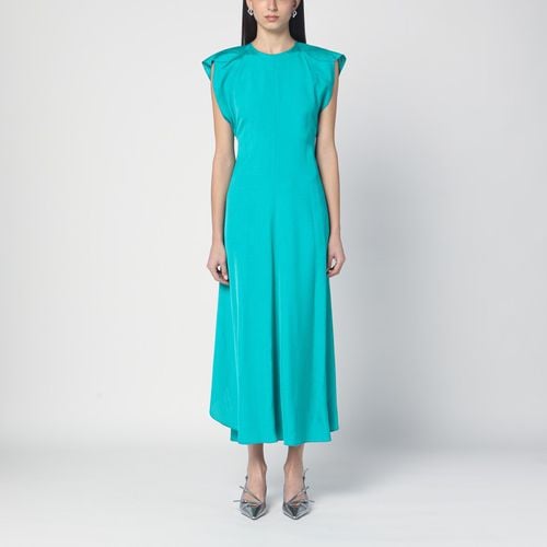 Peacock colour midi dress with hooded sleeves - Victoria Beckham - Modalova