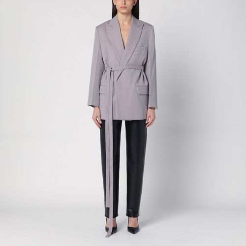 Light grey wool jacket with belt - Victoria Beckham - Modalova