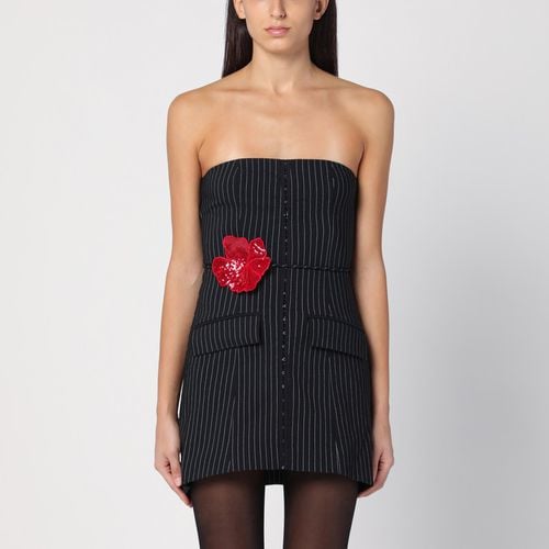 Black striped top with flower belt - ROTATE Birger Christensen - Modalova