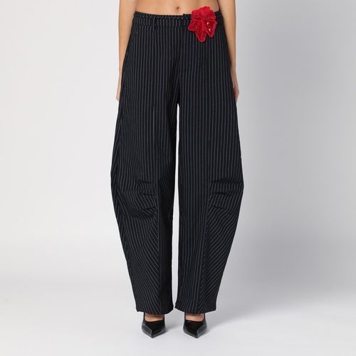 Black striped cargo trousers - ROTATE Birger Christensen - Modalova