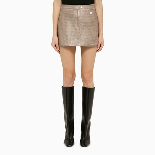 Brown/black plaid mini skirt - Courrèges - Modalova