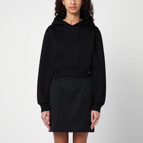 Black hoodie with triangle logo - Prada - Modalova