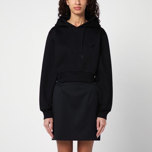 Schwarzer Hoodie mit Dreieckslogo - Prada - Modalova