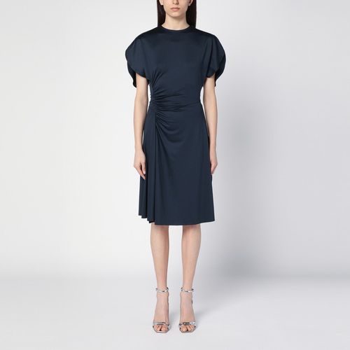 Nachtblaues Kleid mit gerafften Details - Victoria Beckham - Modalova