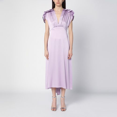 Abito midi color petunia con volant - Victoria Beckham - Modalova