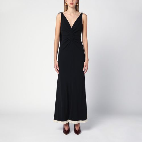 Black viscose blend long dress - Victoria Beckham - Modalova