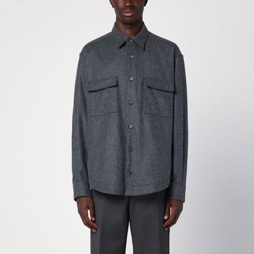 Grey wool blend overshirt - XACUS - Modalova