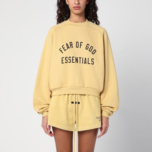 Amber coloured cropped sweatshirt with logo - Fear of God Essentials - Modalova