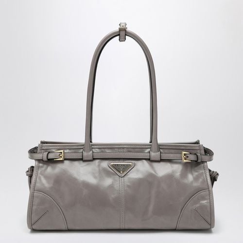 Medium grey leather handbag - Prada - Modalova