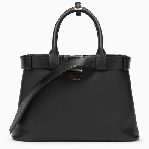 Borsa Buckle media nera in pelle con cintura - Prada - Modalova