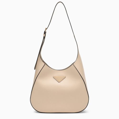 Travertine-coloured leather shoulder bag - Prada - Modalova