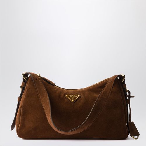 Borsa Aimée media Cacao in suede - Prada - Modalova