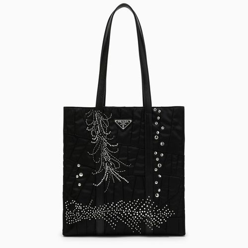 Medium Re-Nylon shopping bag with embroidery - Prada - Modalova