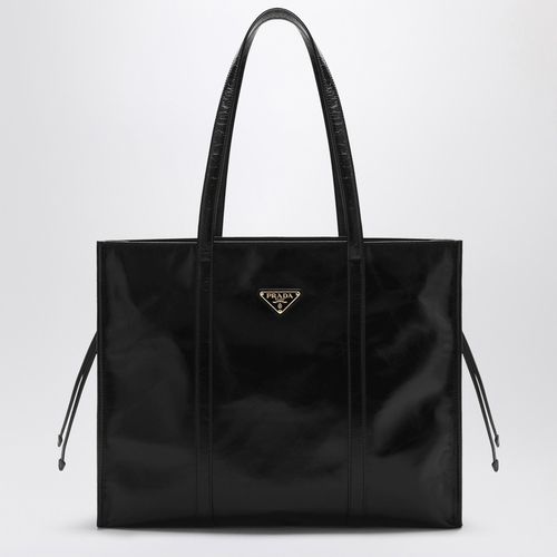 Borsa shopping large nera in pelle - Prada - Modalova