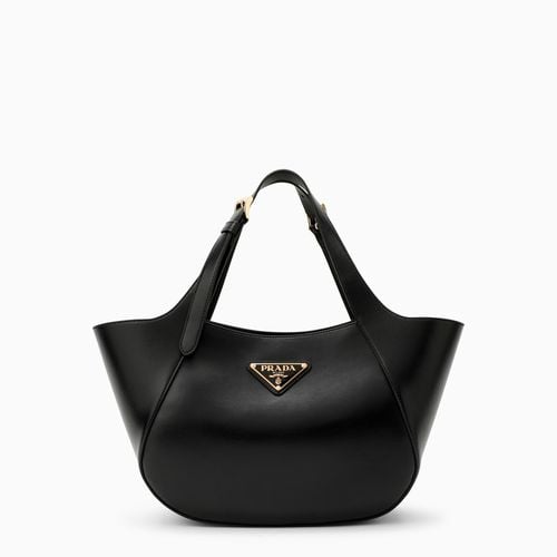 Black leather medium tote bag - Prada - Modalova