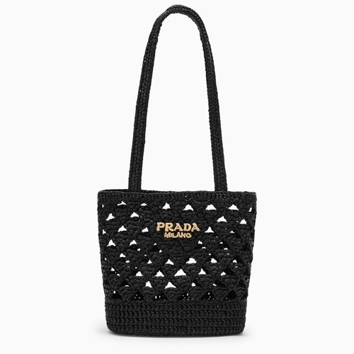 Black raffia medium shoulder bag - Prada - Modalova