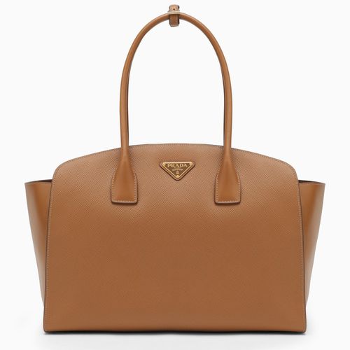 Großer karamellfarbener Shopper aus Leder - Prada - Modalova