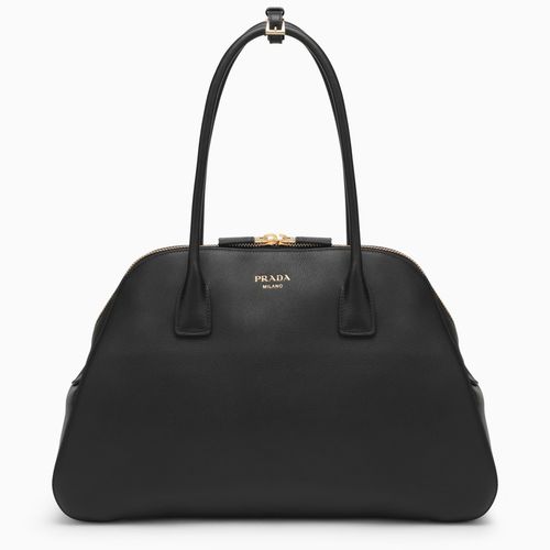 Large black leather shopping bag - Prada - Modalova