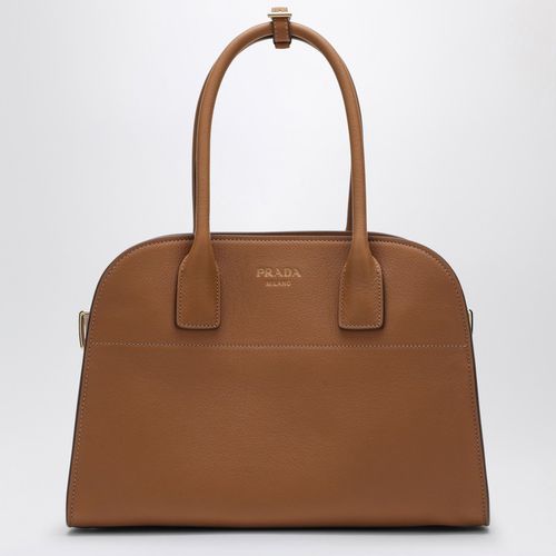 Borsa shopping media color caramello in pelle - Prada - Modalova