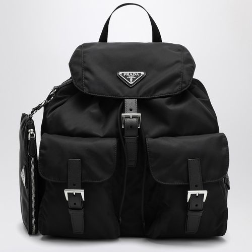 Schwarzer Rucksack aus Re-Nylon und Saffiano mit kleiner Tasche - Prada - Modalova