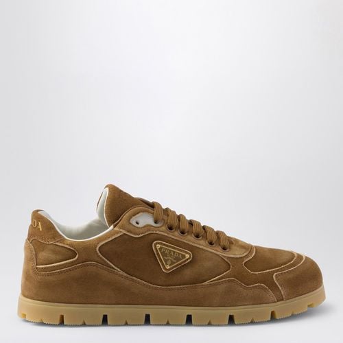 Cinnamon coloured suede Trail Sneakers - Prada - Modalova