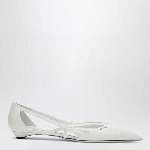 Cut out brushed leather ballerina - Prada - Modalova